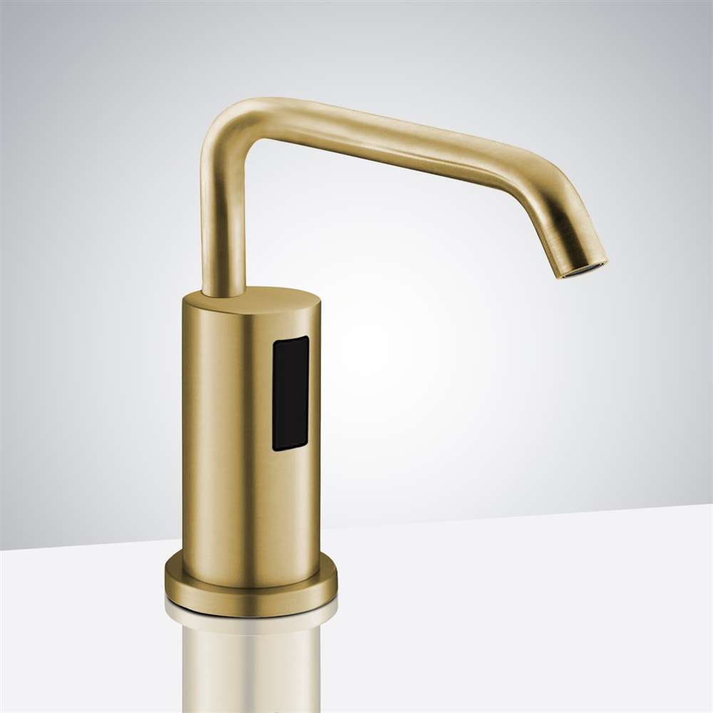 BathSelect Brushed Gold Paulo Automatic Sensor Deck Mounted Commercial Liquid Foam Soap Dispenser
